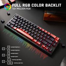 X68PRO HE 60% Wireless Rapid Trigger Gaming Keyboard With Adjustable Actuation,8K Polling Rate,Hall Effect Magnetic Switch,Hot-Swap,RGB Backlit,BT/2.4GHz/Wired - 彩色 - 查看 8