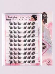 60/80/100/120 grupos de pestañas postizas Chang'e sin pegamento, pestañas postizas de gato de cara grande sin pegamento, maquillaje, maquillaje, pestañas, accesorios de viaje