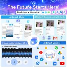 Blackview WAVE 8 解锁手机（2025 新款），12GB（4+8 扩展）RAM+128GB ROM/2TB 扩展安卓手机，安卓 14 智能 AI，5000mAh 电池 18W 快速充电，6.52 英寸高清+显示屏，3 个卡槽，面部解锁，适用于英国夏季科技促销