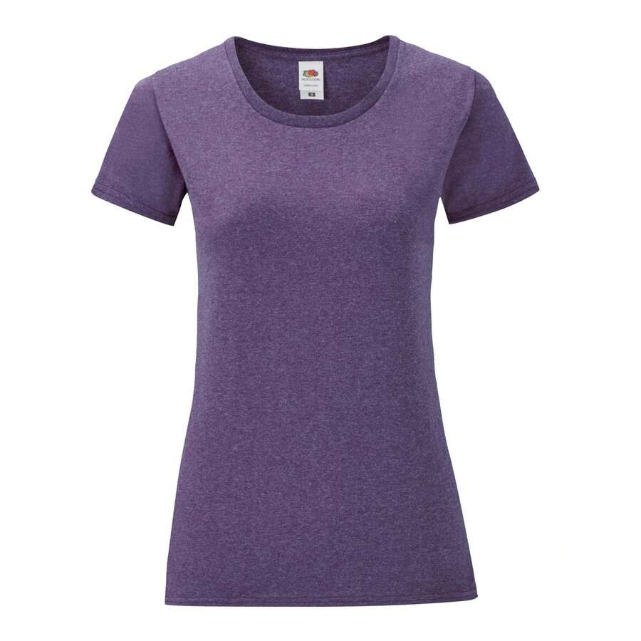 Fruit of the Loom Womens/Ladies Iconic 150 TShirt (Heather Purple) - 紫色 - 查看 1