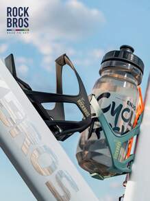 ROCKBROS Soporte para botella de agua aerodinámico de bicicleta con diseño ligero y detalles de lujo en dorado, 2 en 1 con herramienta para desmontar neumáticos de bicicleta