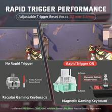 X68PRO HE 60% Wireless Rapid Trigger Gaming Keyboard With Adjustable Actuation,8K Polling Rate,Hall Effect Magnetic Switch,Hot-Swap,RGB Backlit,BT/2.4GHz/Wired - 彩色 - 查看 6