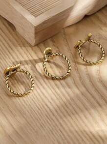 3pcs Set: Vintage Horseshoe Boots, Hat, And Ring, Antique Gold Metal Material, Western Cowboy Style Suitable For Men And Women Everyday Wear