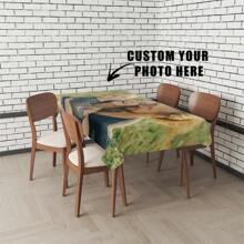 Customized Personalized Table Cloth, Photo Print Table Cloth, Birthday Gift, Home Decor Personalized Gift, Charity Exhibition Tablecloth, DIY Table ClothFather's Day, Mother's Day, Halloween, Christmas, Christmas Eve, Valentine's Day, White Day, Birthday