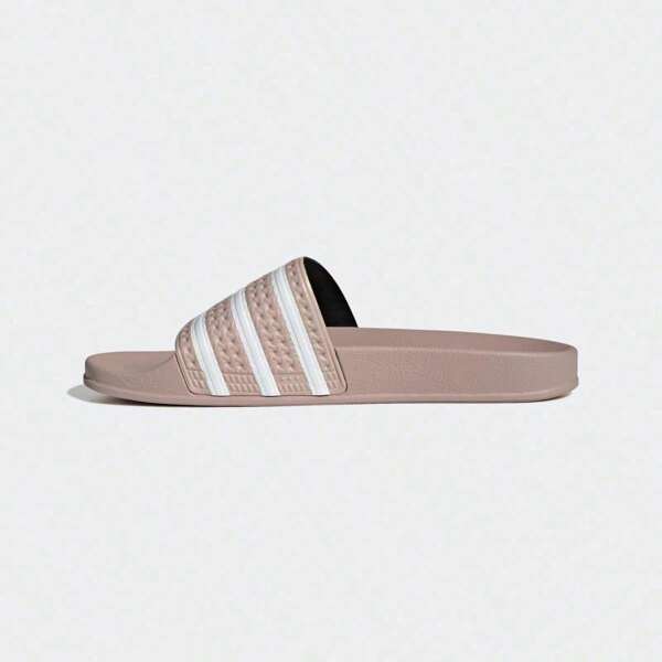 Adidas Pantufas femininas casuais listradas para atividades ao ar livre, duráveis e confortáveis, IG0487