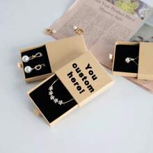 10-50PCS Custom Jewelry Drawer Boxes With Sponge,Custom Text Small Jewelry Box,Personalized Jewelry Packaging Boxes For Earrings, Necklaces, Bracelets And Other Accessories
