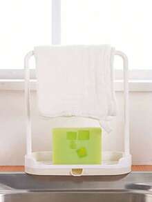 1 件厨房水槽托盘收纳架，适用于海绵、洗碗布、抹布、刷子、洗涤器的存储和整理、厨房存储和整理、架子和支架