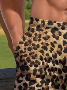 Men's 3D Men's Summer Holiday Leopard Pattern Beach Shorts,Hawaiian - Multicolor - View 5