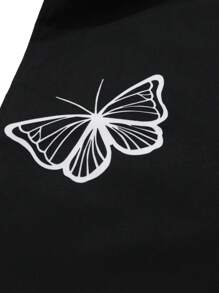 Yemwry Men's Casual Pants With Butterfly Pattern Detail, Simple Design For Daily Wear. Unique Butterfly Print Casual Pants, Classic Black & White Colorway, Casual Drawstring Design. Suitable For Strolling The Streets Or Casual Gatherings, To Showcase Your Distinctive Charm.