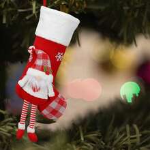 Spread Holiday Cheer With Our Large Christmas Stocking Hanging Gift Bags - Santa Edition - White - View 4