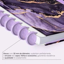 iscool Caderno Disco + Iscool 140 Fls Inteligente Mármore Cores