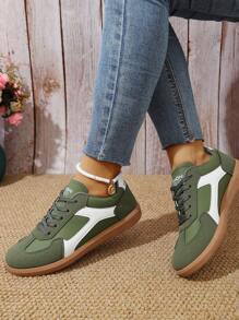 Women's Summer Casual Breathable Flat Soft Sole Non-Slip Patchwork Outdoor Sports Shoes, Spring Autumn