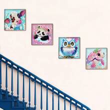 5D鉆石畫套件，全鑽可愛動物鉆石藝術套裝，DIY鑽石畫套件，水晶簡易繪畫藝術工藝套件，適用於成人初學者家居牆飾，節日送給朋友的禮物 - 淺藍色 - 查看 11