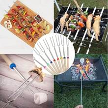5 Packs/8 Pack/12Pack Marshmallow Toasting Forks, Toasting Forks Marshmallow Sticks Kit Extending Roaster Telescoping Marshmallow Toasting Kits Sticks For Camping,Picnic, Bonfire, Fireplace Fire Pit Accessories Random Color