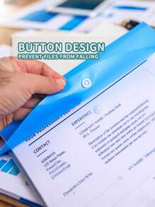 Carpeta de archivos de PVC transparente gruesa con botón a presión, tamaño A4, carpeta de archivos transparente y resistente al agua de gran capacidad con bolsillo para etiqueta, organizador de documentos, para almacenamiento de documentos de oficina y organización de artículos de papelería de estudiantes, excelente para la temporada de regreso a clases