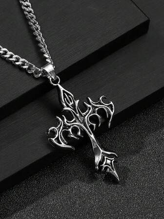 1 pieza Collar con colgante reversible de estilo retro euroamericano de moda para hombres