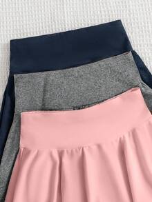 3 件套女童休闲夏季裙子，百搭简约户外柔软透气优雅裙子，充满青春气息