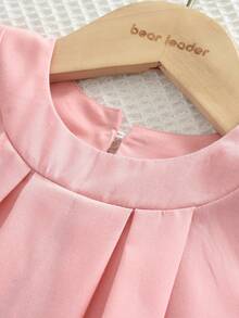 2 件套女童休闲条纹背心和裤子套装，夏季 - 粉色 - 查看 4