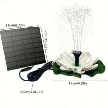 Solar Powered Lotus Fountain With 6 Interchangeable Nozzles - Vibrant Pink Lotus Design, Easy Installation, Multifunctional Bird Bath And Garden Pond Decor, Outdoor Decor, Solar Powered, Bird Bath, Suitable For Garden, Pond And Other Outdoor Areas