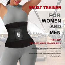 Waist Trainer Belt For Women Man - Waist Trimmer Ab Belt - Tummy Control Body Shaper - Red - View 8
