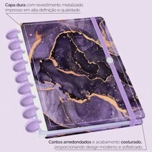 iscool Caderno Disco + Iscool 140 Fls Inteligente Mármore Cores