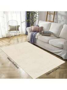 1 pièce Tapis rayé de haute qualité, tapis confortable rayé beige, tapis confortable en fausse laine, tapis décoratif, tapis de style élégant Ins, tapis de maison multifonctionnel et , tapis de salon, tapis de chambre à coucher, tapis d'entrée, tapis de cuisine, tapis de salle de bain, tapis de salle de jeux, tapis de bureau, tapis en polaire, tapis moelleux, tapis d'automne/hiver, tapis épais/moelleux