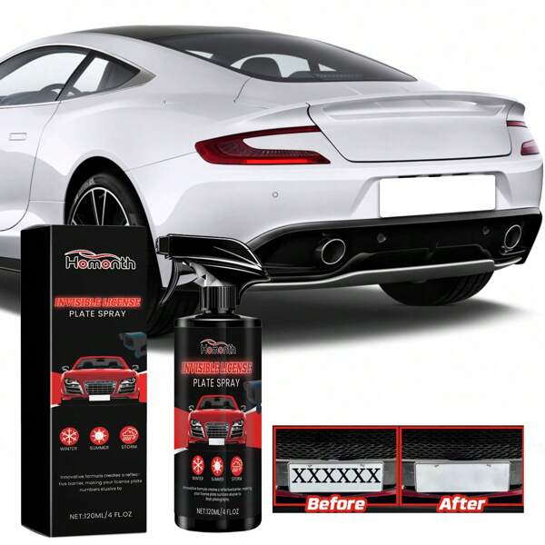 Homonth Invisible License Plate Spray Long-Lasting Effective Car Transparent Coating Invisible Defense License Plate Number Spray