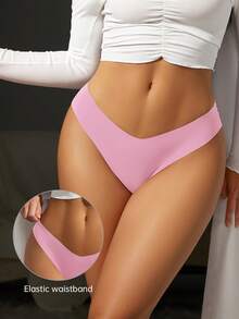 20 Seamless Solid Color Panties, Comfortable Breathable Stretch Underwear, Women's Underwear - 混合色 - 查看 3