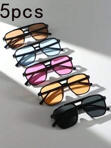 5/3/2/1 Pair Teen Square Frame Fashion Decorative Glasses, Retro Jelly ...