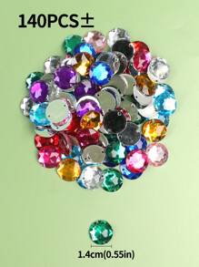 Akcesoria DIY: mieszanka kolorowych akrylowych koralików diamentowych, brokatowych cekinów i laserowych cekinów, stosowana w szyciu odzieży, około 200 szt. (50 g w opakowaniu)