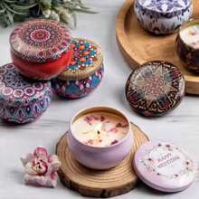 1pc Candle Tin, High Quality Soy Wax, Long-Lasting Aroma, Suitable For Living Room, Bedroom, Office Decor, Best Gift For Wedding Season, Spring Summer Autumn Winter, Mother's Day, Valentine's Day, Holidays