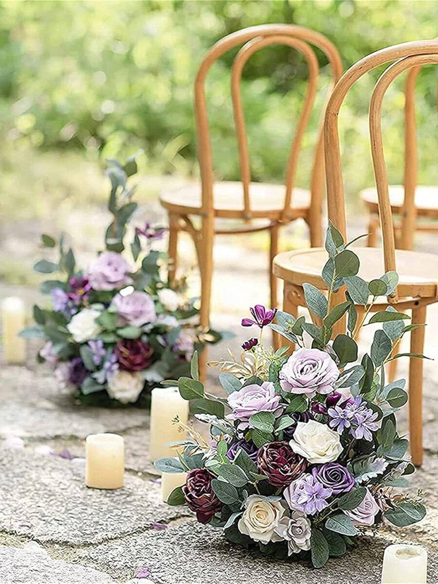 2PCS/Set Artificial Wedding Flower Wedding Fireplace Aisle Arch Entrance Decorative Background Wedding Archway Wedding Holiday Party Artificial Flower Setting - style06 - View 1