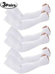 3pcs/1 Pair Male/Female Anti-UV Arm Sleeves, Compression Sleeves For Men To Cover Arms, Male/Female Sun Protection Sleeve Covers - Unisex Sun Protection Arm Sleeves