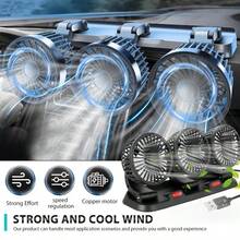 1pc 3 Head USB Interface Car Seat Fan, 360° Rotation, 2-Speed Wind Speed Adjustment 5V Car Fan With Parking Sign For Car Use, Powerful Air Circulation, Adjustable Clip, Plastic Exhaust Fan Design, No Battery Required - Multicolor - View 6