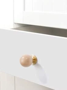 2 Peças Puxador de Madeira de Nogueira Chinesa Retrô com Base de Latão, Puxador Redondo Pequeno Vintage para Móveis de Armário e Gaveta