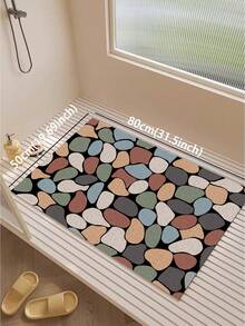 1 件 PVC 塑料材料浴室垫，彩色鹅卵石风格，带排水孔的防滑浴室垫，带镂空防滑排水的卫生间地垫，快干 PVC 淋浴垫，适用于潮湿区域，淋浴房，防水且易于清洁，防滑淋浴垫，适用于入口垫擦脚家庭浴室装饰浴室地毯地毯户外地毯门垫秋季装饰浴室配件回到学校入口装饰 - 彩色 - 查看 11