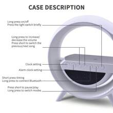 New Large Wireless Fast Charging Station - Sunrise Simulation, RGB Rhythm, Smart Wake-Up Light, Alarm Clock And Bedside Phone Holder, Smart Home Appliance | Modern Round Design | Portable Speaker, Holiday Gift (Needs To Be Plugged In To Charge The Speaker To Charge The Phone)
