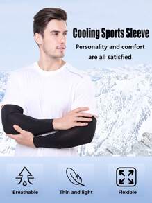 1 Pair Custom Logo Sun Protective Anti UV 2pcs/Set Ice Silk Sun Protection Arm Sleeves For Summer,Suitable For Cycling And Riding Motorcycle