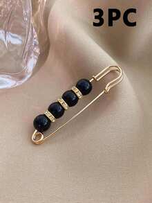 Waist Clip Brooch For Fixing And Preventing Exposure Of Low-Cut Dresses, As Well As Decorating Jackets, Cardigans, Sweaters. Includes Adjustable Aluminum Alloy Waist Clip And Brooch Set, With Modern Crystal And Butterfly Decor. Suitable For Home Use In Various Adjustable Alloy Waist Belts, 3 Sizes, Fashion Accessory, Safe And Comfortable. Decorated With Pearls And Crystals, Fashionable Waist-Cinching Brooch, Suitable For Daily Life, Prevent Exposure Collar Pin, Wool Sweater Collar Accessory, Shawl Clip For Women