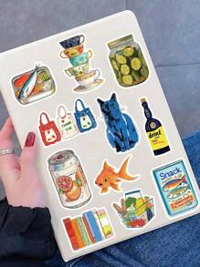 50 piezas Pegatinas con estilo vintage de graffiti mediterráneo, personalizado DIY para scrapbooking de cuadernos, fundas de teléfonos, portátiles, guitarras, tumblers, planificadores, útiles escolares, vuelta al cole