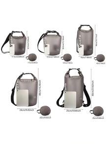 YESPACE 5L/10L/15L/20L/30L 防水乾袋 游泳背包 激流泛舟與衝浪袋 登山與戶外運動袋 適用於獨木舟、激流泛舟、划船、游泳、滑雪裝備 - 磨砂灰 - 查看 2