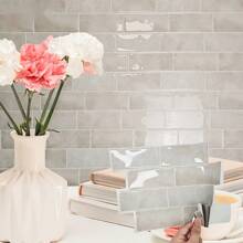 4/10/20 piezas Sencillos adhesivos de pared con apariencia de ladrillo 3D imitación de mármol - Azulejos autoadhesivos a prueba de aceite y humedad, aptos para salpicaderos/renovación de paredes/decoración de baños y comedores