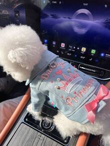1pc Pet Clothes, Fashionable Casual & Cute Outfit For Small Dogs & Puppies, Comfortable Princess Jacket - Blue - View 6
