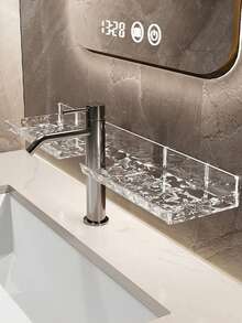 1 Corrugated Acrylic Bathroom Storage Rack, Vanity Wall Mounted Storage Rack - Multicolor - View 1