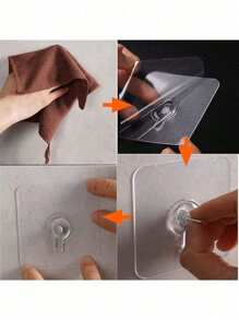 20 Ganchos adhesivos de alta resistencia, ganchos de pared montados con tornillos sin perforación, ganchos de pared impermeables de tornillo con acabado sin costuras, ganchos adhesivos de alta resistencia para cocina, baño, hogar y oficina