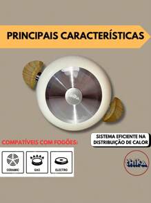 Jogo De Panela 4 Peças Ceramic Antiaderente Vanilla Thika