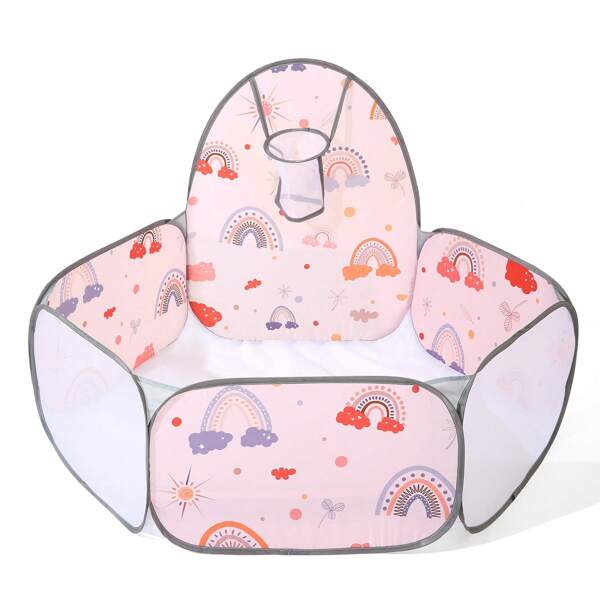 1 pieza/Set Parque de bolas plegable (sin bolas) Carpa de juego con estampado Fácil de limpiar Durable Interacción entre padres e hijos para regalos de niños Actividad de jardín de infantes Configuración de enseñanza