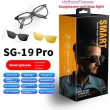 2025 SG19 Pro New Intelligent Wireless V5.3 Anti Blue Light+Sunglasses Infrared Lenses Glasses Multifunctional Glasses Wireless Calling Music Outdoor Sports Headphones Rechargeable HIFI Quality Clear Lens Advanced Technology Men'S And Women'S Universal Touch Long Battery Life UV Protection - Black and White - View 10