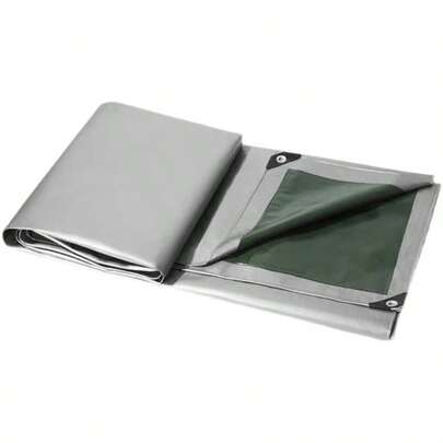 Heavy Duty Waterproof Tarpaulin With Grommets, Silver Thick Protective Tarps For Outdoor Garden, Camping, Boating, Swimming Pool RV