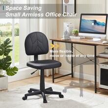 VECELO Armless Office Chair With Backrest Ergonomic Computer Desk Chair With Adjustable Height, Modern Swivel Stool For Home Office/Gaming/Study (15 Styles) - OC08 - Xem 4